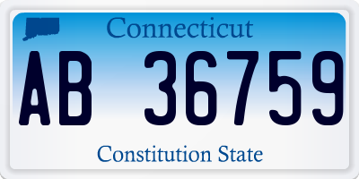 CT license plate AB36759