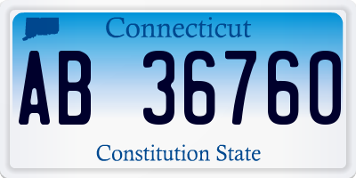 CT license plate AB36760