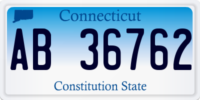 CT license plate AB36762