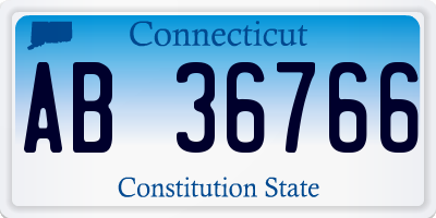 CT license plate AB36766