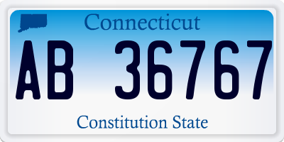 CT license plate AB36767