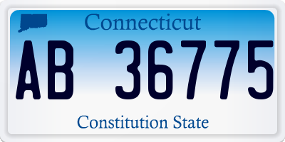 CT license plate AB36775