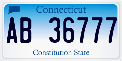 CT license plate AB36777