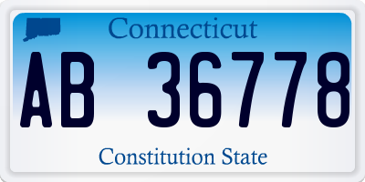 CT license plate AB36778