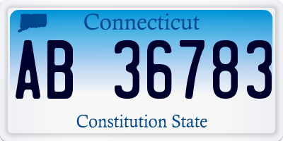 CT license plate AB36783