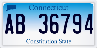 CT license plate AB36794