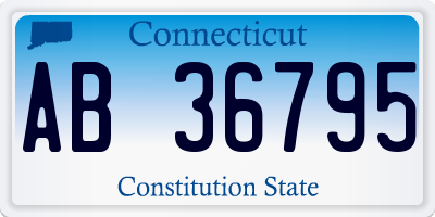 CT license plate AB36795