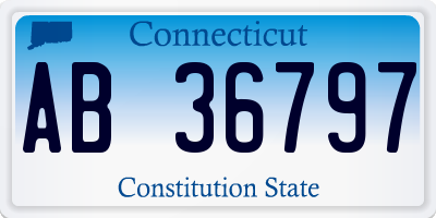 CT license plate AB36797