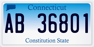 CT license plate AB36801