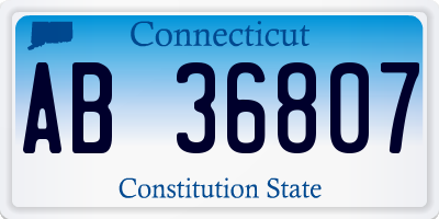 CT license plate AB36807