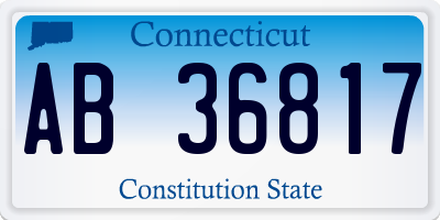 CT license plate AB36817