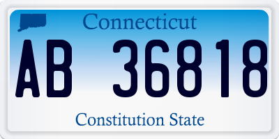 CT license plate AB36818