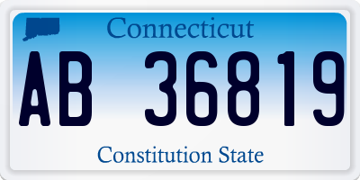 CT license plate AB36819