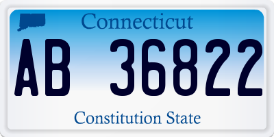 CT license plate AB36822