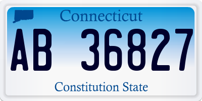 CT license plate AB36827