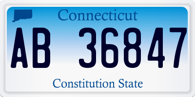 CT license plate AB36847
