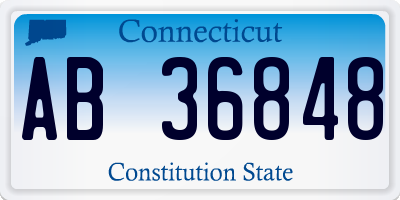 CT license plate AB36848