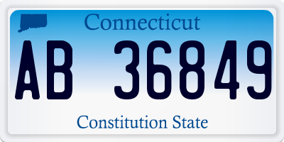 CT license plate AB36849