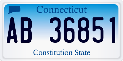 CT license plate AB36851