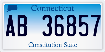 CT license plate AB36857