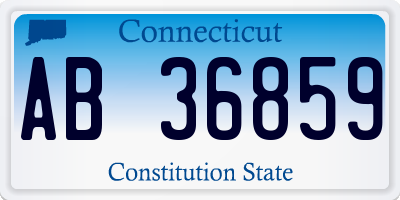 CT license plate AB36859