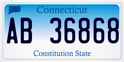 CT license plate AB36868