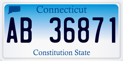 CT license plate AB36871