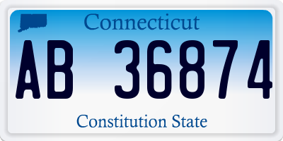 CT license plate AB36874