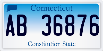 CT license plate AB36876