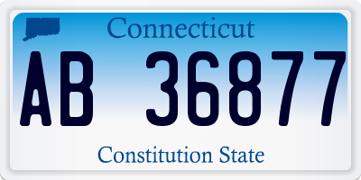 CT license plate AB36877