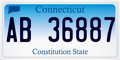 CT license plate AB36887