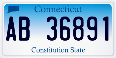 CT license plate AB36891