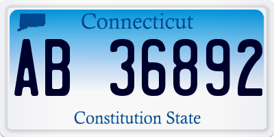 CT license plate AB36892