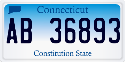 CT license plate AB36893