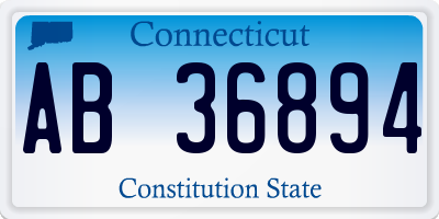 CT license plate AB36894
