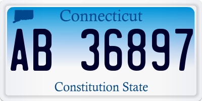 CT license plate AB36897