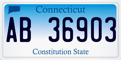CT license plate AB36903