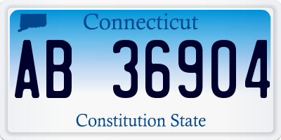 CT license plate AB36904