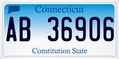 CT license plate AB36906