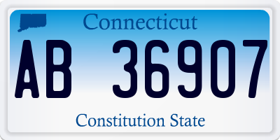 CT license plate AB36907