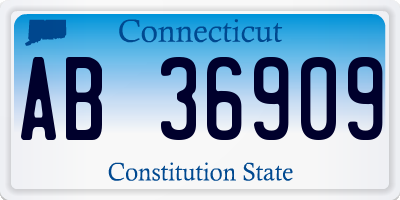 CT license plate AB36909