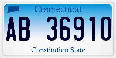 CT license plate AB36910