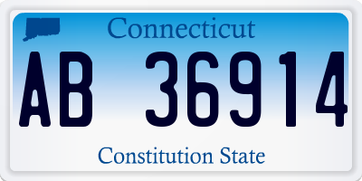 CT license plate AB36914