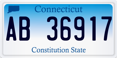 CT license plate AB36917
