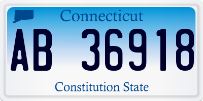 CT license plate AB36918
