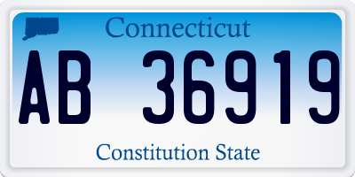 CT license plate AB36919