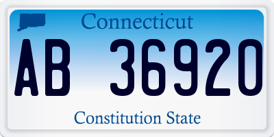 CT license plate AB36920