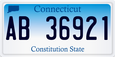 CT license plate AB36921