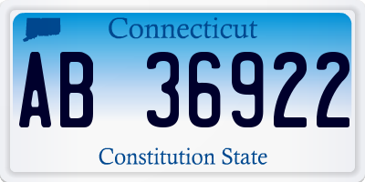 CT license plate AB36922
