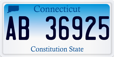 CT license plate AB36925